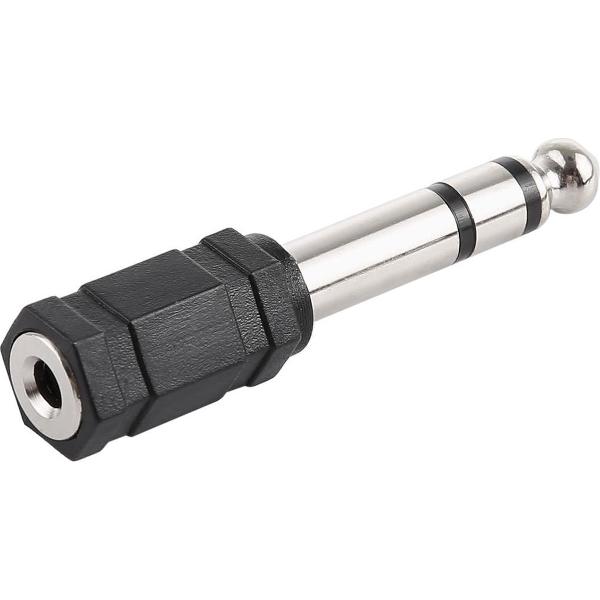 6.35 mm mannelijke naar 3,5 mm stereo jack adapter socket adapter (zwart)