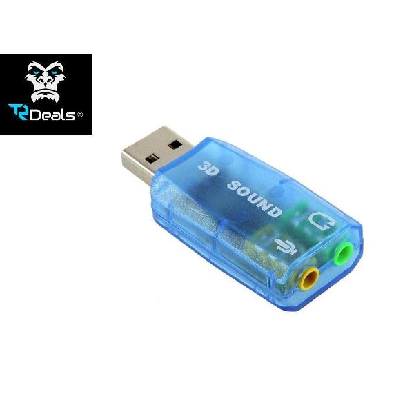 TR Deals USB-A - 3,5mm Jack headset audio adapter / blauw