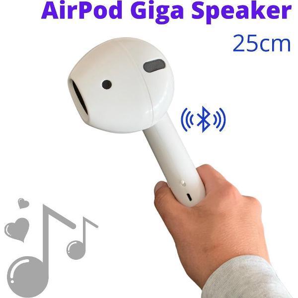 25cm AirPod Speaker White - Bluetooth Luidspreker - Spotify & YouTube Music streamen - Microfoon handsfree bellen - FM Radio - Cardreader - Gigapod wit