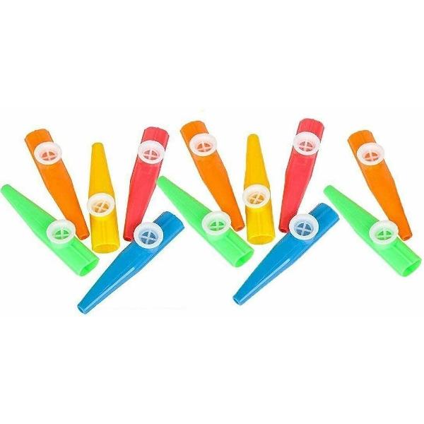 Kazoo - Set van 12 Stuks - Diverse Kleuren - Kunststof Kazoos - Kazoe Fluit - Muziekinstrument