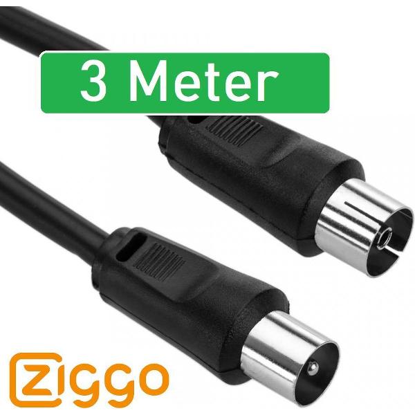 Premium Coax Kabel | Geschikt voor Ziggo TV | Antennekabel Ziggo | Coax Kabel voor TV | TV-kabel | Ziggo Coaxkabel | TV Kabel Antenne Coax | 3 Meter | Satelliet / TV / Modem / Box | Coax Antenne Kabel