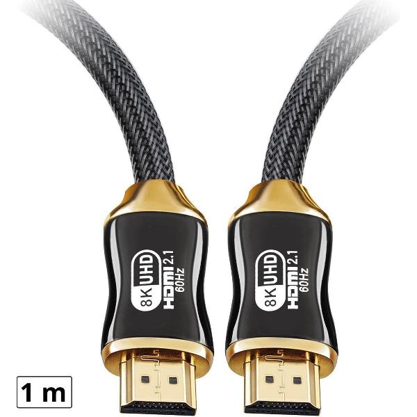 Behave HDMI Kabel 2.1 - Ultra High Speed - 10K (30hz) - 8K (60hz) - 4K (120hz) - eARC - VRR - 48 GBPS - HDMI naar HDMI - Male to Male - Gold Plated - 1 Meter