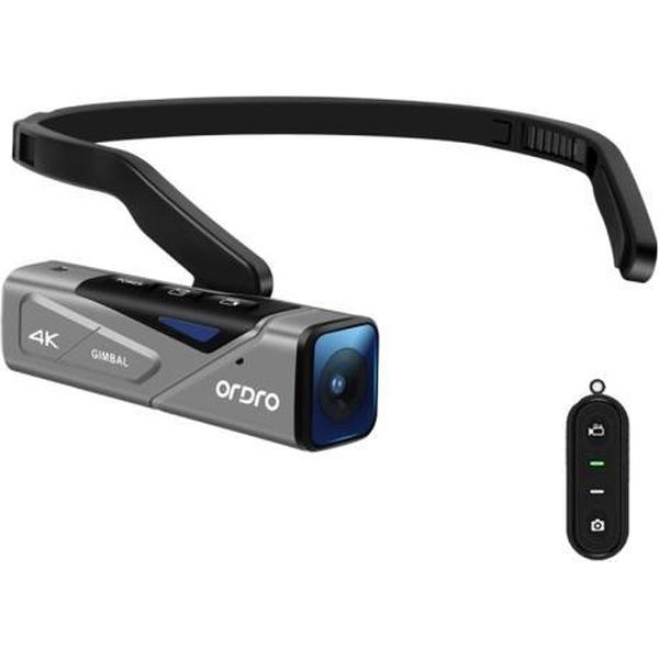 ORDRO EP7 4K op het hoofd gemonteerde autofocus Live video Slimme sportcamera, stijl: met afstandsbediening (zilver zwart)