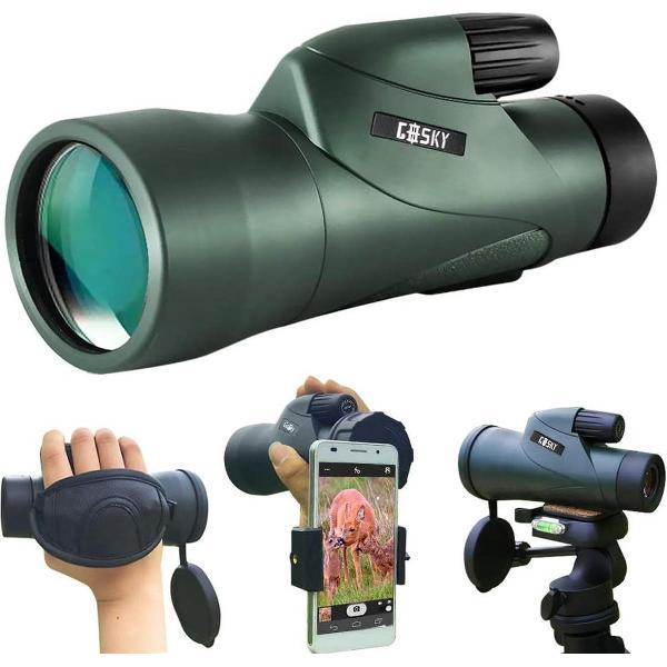 Sterrenkijker - ZINAPS monoculair, High Definition 12 x 55, ontmoette smartphone-houder