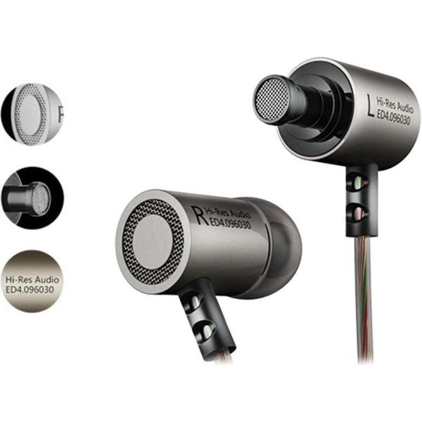 DrPhone KZ4® HiFi In-Ear - 3.5mm Jack - Hi-Res met BASS Oortelefoon met microfoon & Geluidsisolerende Oordoppen - IOS / Android Gun Gray