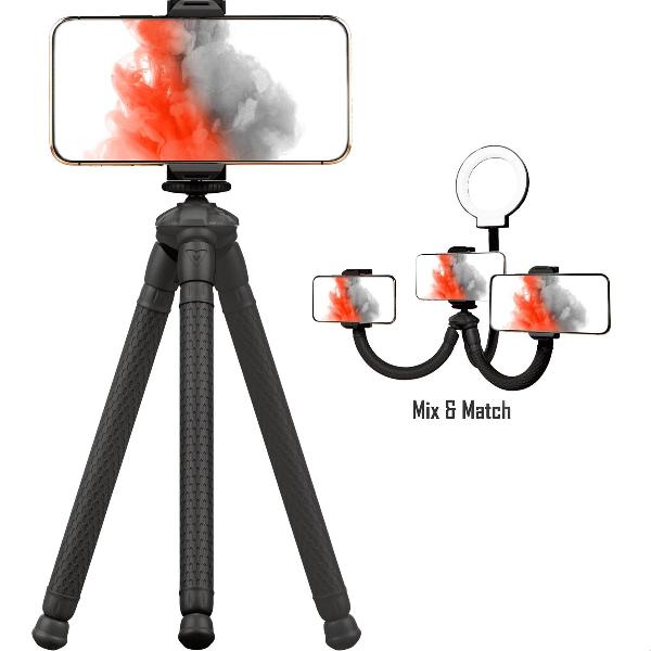 TENTA® Flexibel statief smartphone met bluetooth afstandsbediening - Gebruik als tripod, selfie stick, monopod en meer