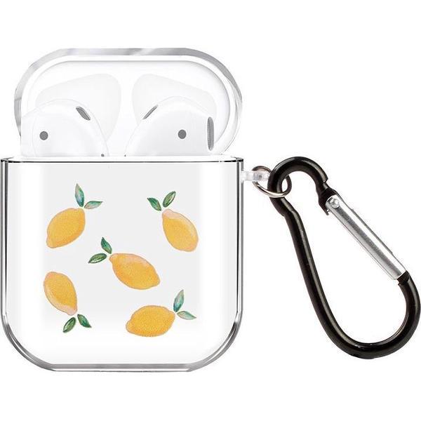 By Qubix - AirPods 1/2 hoesje Painting series - hard case - Lemon - Schokbestendig - AirPods hoesjes