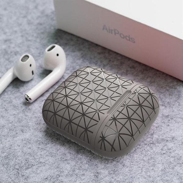 By Qubix - AirPods 1/2 hoesje triangle series - soft case - grijs - AirPods hoesjes