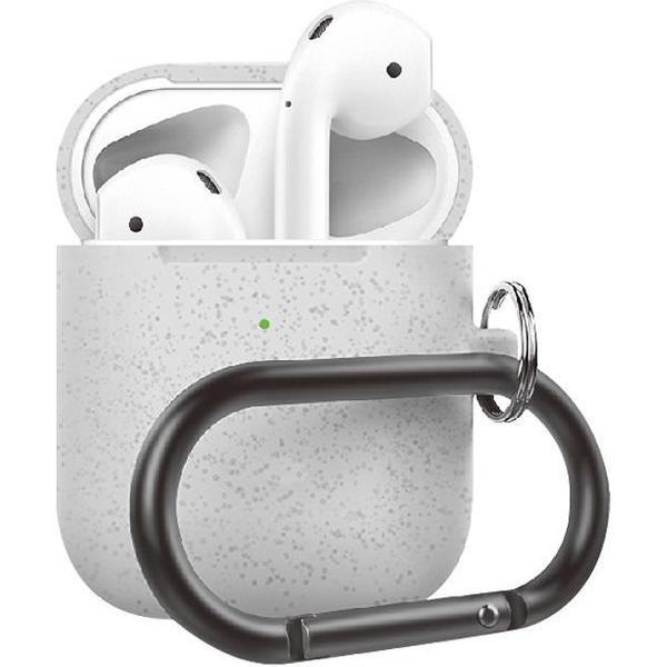 By Qubix - AirPods 1/2 hoesje siliconen chargebox Series - soft case - zilver pearl - UV bescherming - AirPods hoesjes