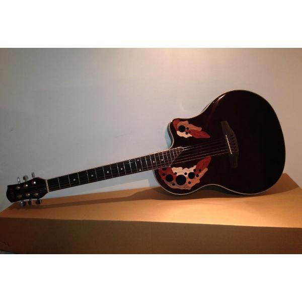 MSA RB400 zwarte roundback westerngitaar met multisoundholes, elektroakoestisch