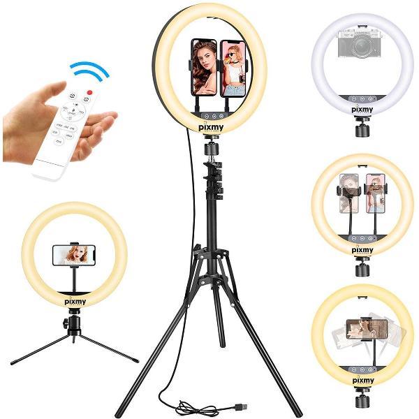 PIXMY - Ringlamp 12 inch – Touch Panel - Ringlamp met statief – TikTok Lamp - Selfie Light - Ring Light - RingLight - RL12TOUCH