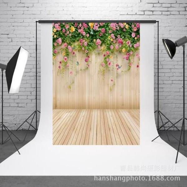 1.5 mx 2.1 m Simulatie Houten Plank Bloem Muur Foto Props Fotografie Achtergrond Doek
