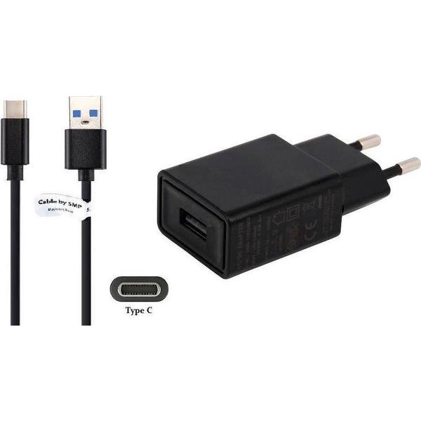 3A lader TUV gekeurd 1,2 m Oplaadkabel en oplader adapter met USB C stekker. Past ook op Archos. O.a. Sense 50dc, Sense 50x
