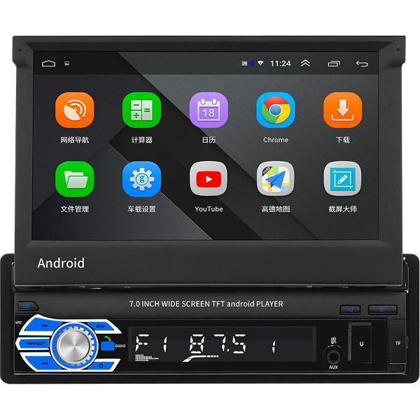 TechU™ Autoradio T80 7 inch Touchscreen met Afstandsbediening – 1 Din – Wifi – Bluetooth – AUX – USB – SD – FM radio – RCA – Handsfree bellen – Ingang Achteruitrijcamera