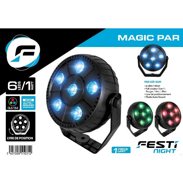 Festisound - muziek led spot - spotlampen - discolamp - blauw - groen - rood - reageert op muziek -