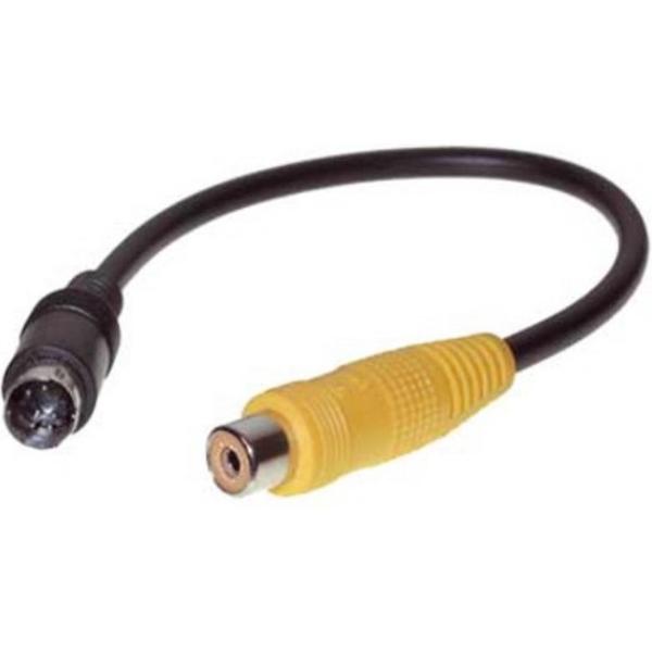 S-Impuls S-VHS (m) - Composiet RCA (v) adapter / zwart - 0,20 meter