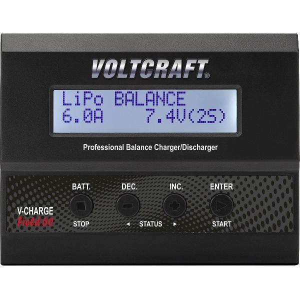 VOLTCRAFT V-Charge 60 DC Multifunctionele modelbouwlader 12 V 6 A Li-poly, Li-ion, LiFePO, LiHV, NiCd, NiMH, Lood