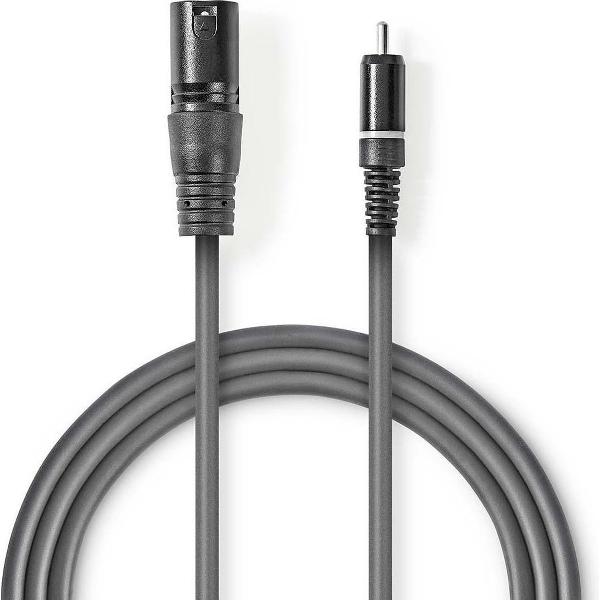 Nedis 1x XLR (m) - 1x RCA (m) audiokabel - 3 meter