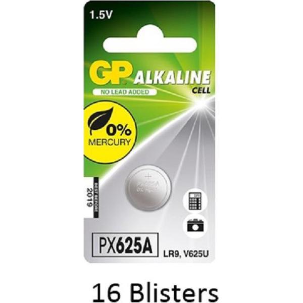 16 stuks (16 blisters a 1 stuks) GP Batteries Alkaline Cell 625A 1.5V