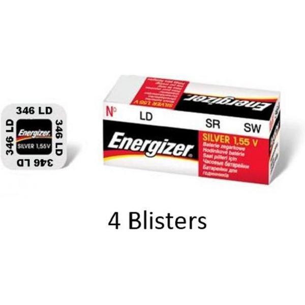 4 stuks (4 blisters a 1 stuk) Energizer 346 knoopcel batterij Zilver-oxide (S) 1,55 V