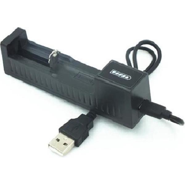 Batterijlader Universeel - t.b.v. oplaadbare 3.6 V/3.7 V Li-Ion batterijen type: 10440,14500,18650,26650