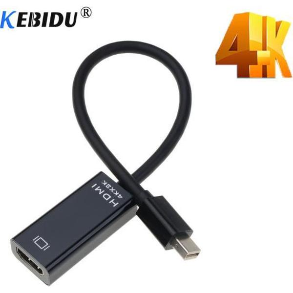 DP to HDMI - Mini DP naar HDMI - Kabel - Full HD 4K - Mac Macbook Pro Air Notebook - Converter Adapter - Zwart