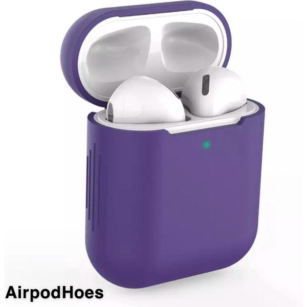 Siliconen Bescherm Hoes Cover Case Voor Apple AirPods - Paars