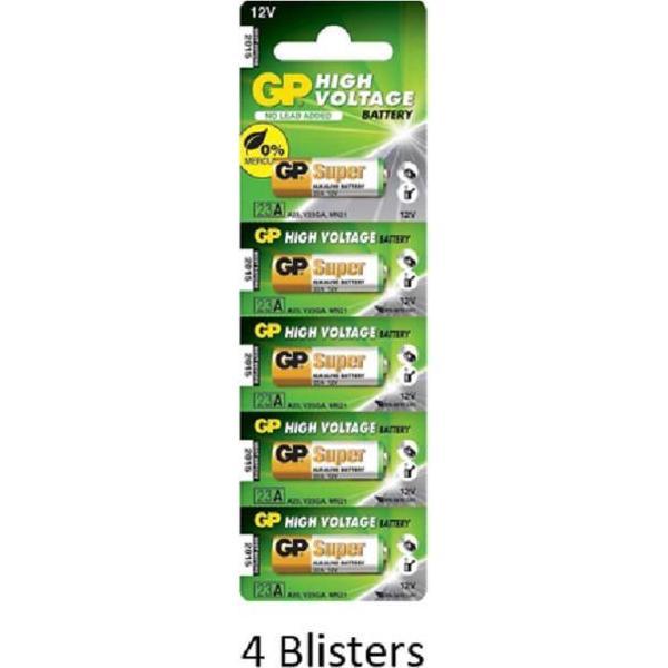 20 stuks (4 blisters a 5 stuks) GP Alkaline 23AE C5 / 12V