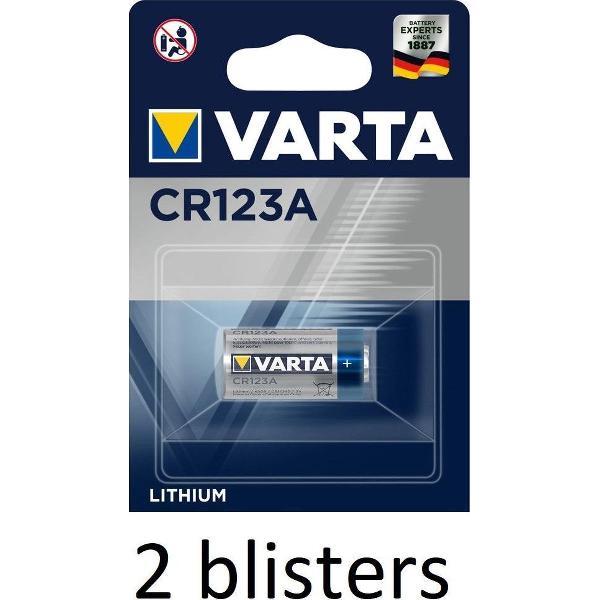 2 stuks (2 blisters a 1 st)Varta CR123A Wegwerpbatterij Lithium