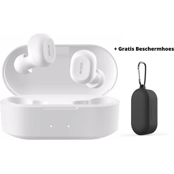 QCY T2C GS2 (2e gen) - TWS True Wireless Stereo - Draadloze Oordopjes - BT Oortelefoon - Bluetooth 5.0 - Microfoon - In-Ear Oortjes - Gratis Beschermhoes - Wit