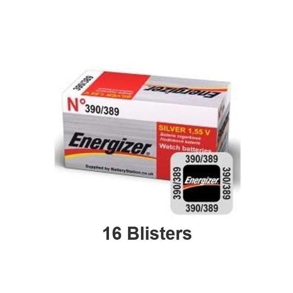 16 stuks (16 blisters a 1 stuk) Energizer knoopcel 389/390 MD horloge batterij zilver oxide
