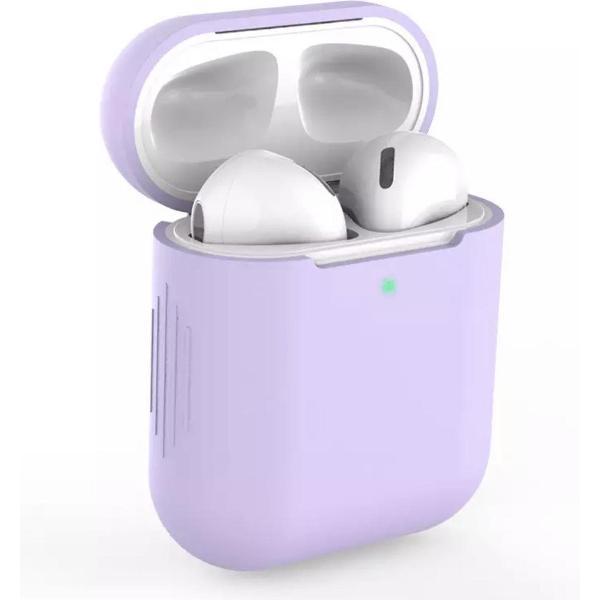 Bescherm Hoes Cover Case voor Apple AirPods (Siliconen) - Lila