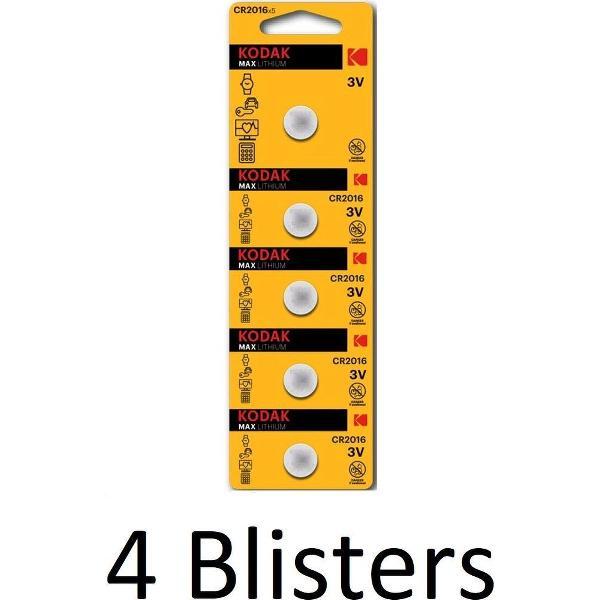 20 Stuks (4 Blisters a 5 st) Kodak Max lithium CR2016 blister 5