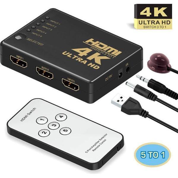 DrPhone SWITCHX5 HDMI Switch, 5 Poort 5 Ingangen 1 Uitgang 4 K * 2 K Switcher Splitter Box Ultra HD voor DVD HDTV Xbox