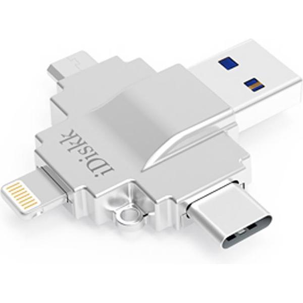 Lightning iDISKK® PRO 4 in 1 - 128 GB iPhone/iPad Memory