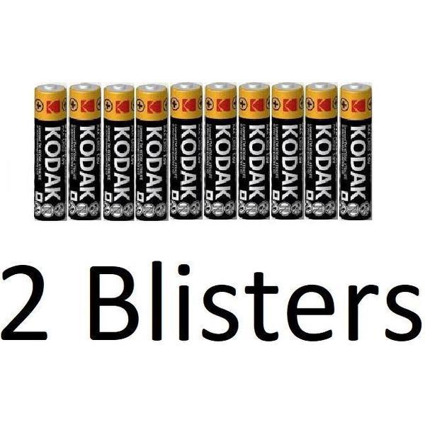 20 Stuks (2 Blister a 10 st) kodak xtralife AAA Batterijen