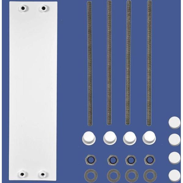 Set door en door bouten voor wandrail wandbeugels RVS wit