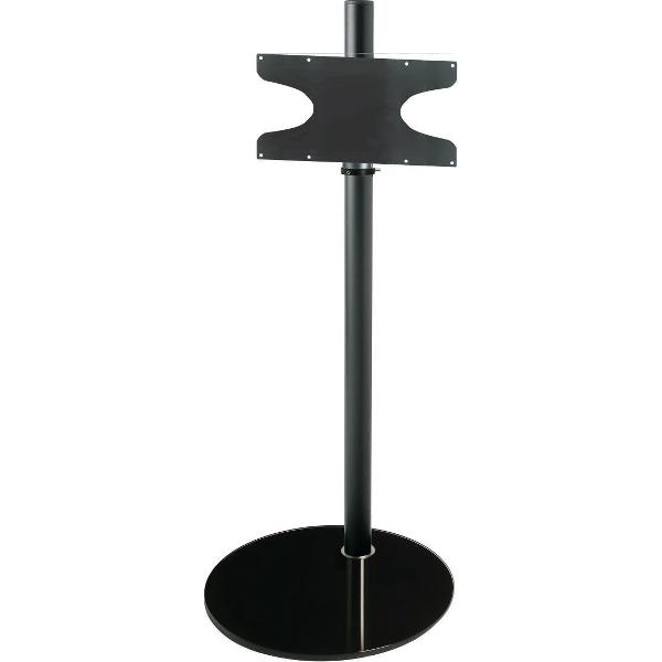 Cavus Sphere L 100 cm Design Tv Vloerstandaard - Hoogglans Zwart Glas & Trendy zwart staal - Tv meubel geschikt voor 32-65 inch tot 30 kg - VESA 400x200 300x200