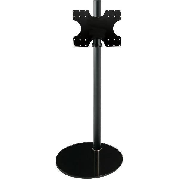 Cavus Sphere L 120 cm Design Tv Vloerstandaard - Hoogglans Zwart Glas & Trendy zwart staal - Tv meubel geschikt voor 32-65 inch tot 30 kg - VESA 400x300 400x200 300x300 300x200 200x300