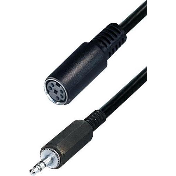 Mini DIN 5pins - 2,50mm Jack stereo kabel - 0,20 meter