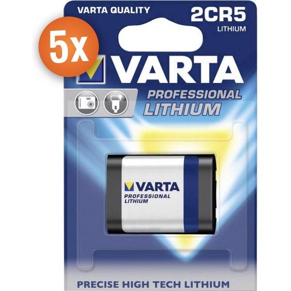 Voordeelpak van 5 x Varta Photo Lithium batterijen 2CR5