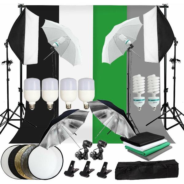 Jocabee studio's® - 2m - 3m - Fotobox - Fotostudio set - Kit - Professionele fotostudio - Draagbare fotostudio - Productfotografie - Portret fotografie - Professionele Vloggerstudio - Youtubers - Foto- filmstudio - Trouwreportages