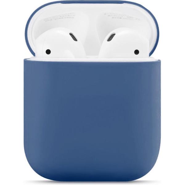 Airpods hoesje - Siliconen beschermhoesje voor de Apple AirPods oplaadcase - Blauw grijs