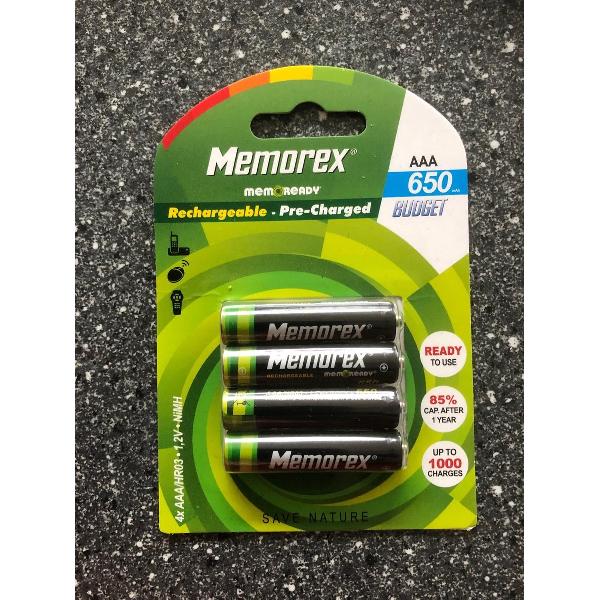 Memorex herlaadbare AAA batterijen 650Ma