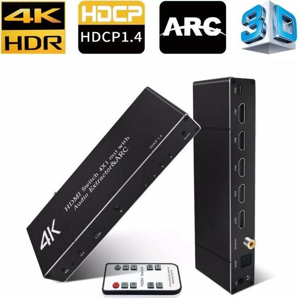 HDMI Switch 4 in 1 poort (2020) + Afstandsbediening | 4K @ 60Hz