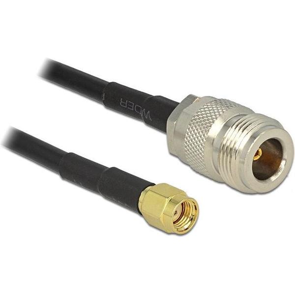 DeLOCK N (v) - RP-SMA (m) kabel - LMR195/RF195 - 50 Ohm / zwart - 1,5 meter