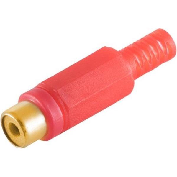 S-Impuls Tulp (v) audio/video connector - verguld - plastic / rood