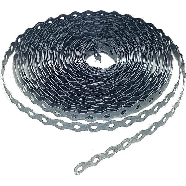 Metaal 10M Montageband Gegalvaniseerd metalen gaatjes bevestiging-band 17x0.7mm met 7mm gaatjes 486