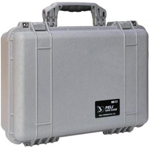 Peli 1500 Waterdichte Camerakoffer Zilver met Foam Interieur