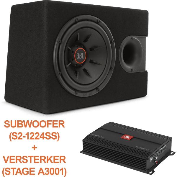 JBL S2-1224SS + JBL Stage A3001 subwoofer + versterker pakket deal autosubwoofer JBL